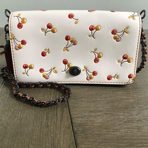 COACH Glovetanned Leather Cherry glitter Cross Body Bag